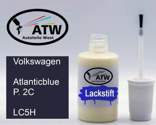 Volkswagen, Atlanticblue P. 2C, LC5H: 20ml Lackstift, von ATW Autoteile West.